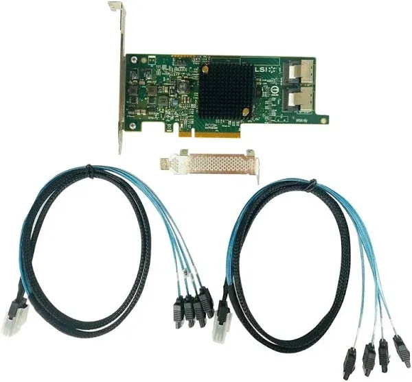 LSI 9207-8i RAID Controller Card 6Gbs SAS HBA P20 IT Mode for ZFS FreeNAS unRAID RAID Expander Card + 2 * 8087 SATA Cable