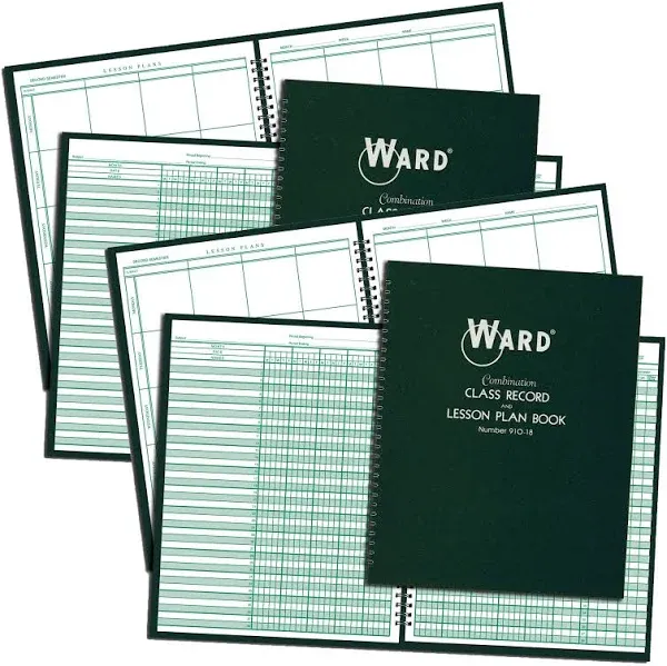 WARD Combination 9-10 Week Class Record + 8 Period Lesson Plan Book