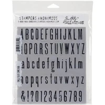 Tim Holtz Cling Stamps 7&#034;X8.5&#034;-Tall Text CMS-LG-166