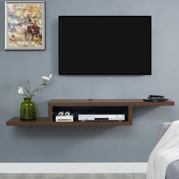 Martin Furniture - Asymmetrical Wall Mounted TV Console, 60-Inch, Skyline Walnut - IMAS360S