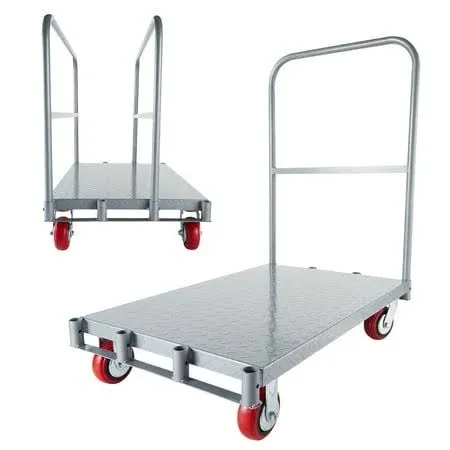 2 in 1 Heavy Duty Flatbed Carts with Wheels with 2200 Lbs Capacity