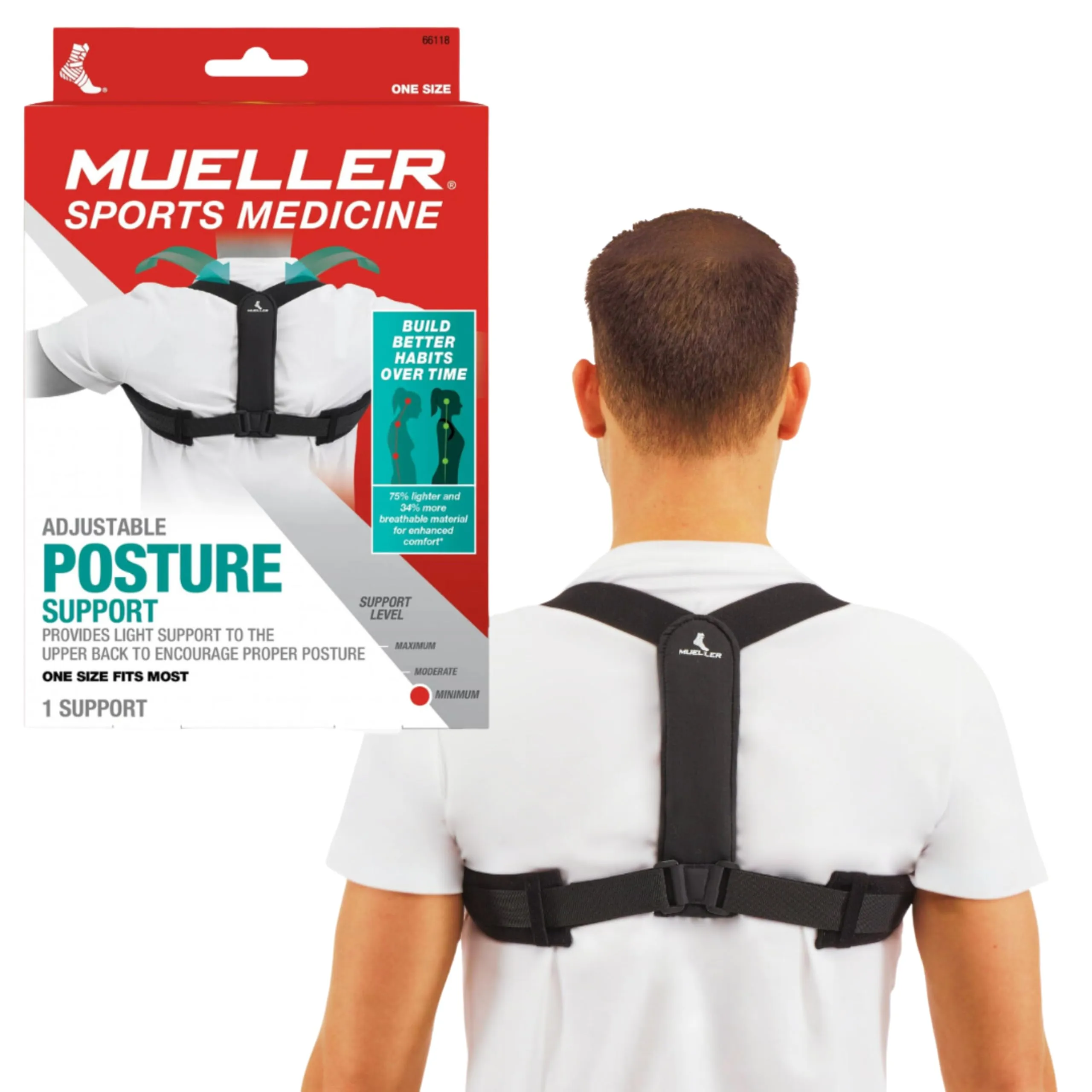 Mueller Sports Medicine Adjustable Posture Support Level Minimum OSFM New