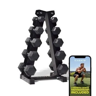 Centr Dumbbell Weight Set with Rack