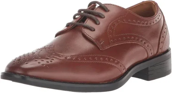 NIB Stacy Adams Kaine Little Boys Wingtip Oxford Dress Shoes 4M Cognac 43438