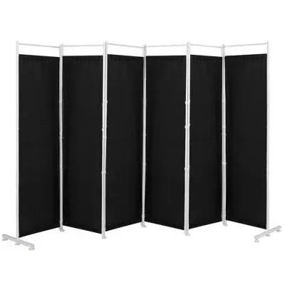 6 ft. Black 6-Panel Folding Privacy Screen Room Divider