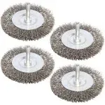 4pcs 3 Inch Stainless Steel Wire Wheel Brushes Kit for Drill with 1/4-Inch Hex Shank (4)