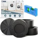 Anti Vibration Pads for Washing Machine 4 Pads with Tank Tread Grip + Level Washer Dryer Pedestals Fits All Machines