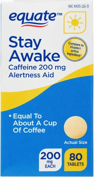 Equate Stay Awake Alertness Aid Caffeine