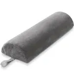 Saloniture Jumbo Half Round Massage Table Bolster Pillow Pad - 26 x 9 x 4.5 Inch - Gray Velour