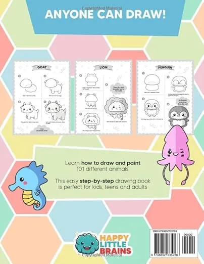 How to Draw Kawaii Animals: 101 Super Cute Animals to Draw with Fun and Easy Step-by-Step Lessons