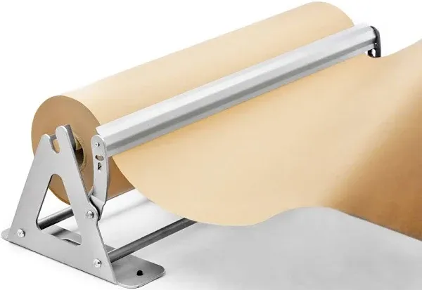 DIY Crew 36 Inch Paper Roll Dispenser and Cutter - Heavy-Duty Wall Mountable, Non Slip Tabletop - Kraft, Freezer, Butcher Paper - Up to 1000ft Rolls