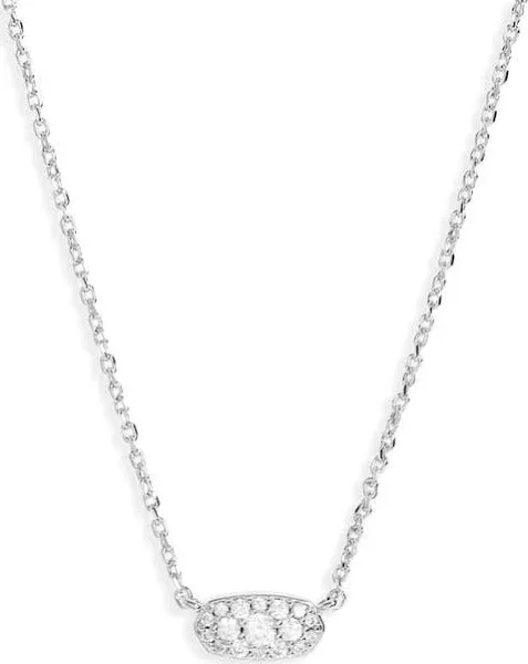 Kendra Scott - Grayson Silver Pendant Necklace - White Crystal