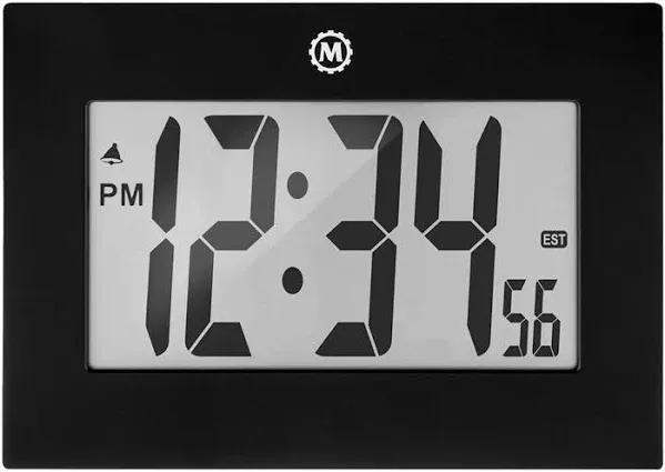 MARATHON Large Digital Wall Clock with 8” Display, White - Easy to Read