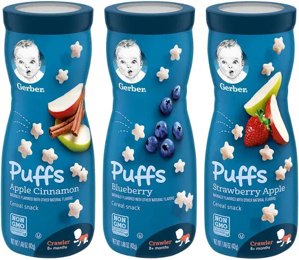 Gerber Puffs Cereal Snack Variety Pack