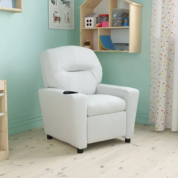 Emma + Oliver Kids Recliner with Cup Holder