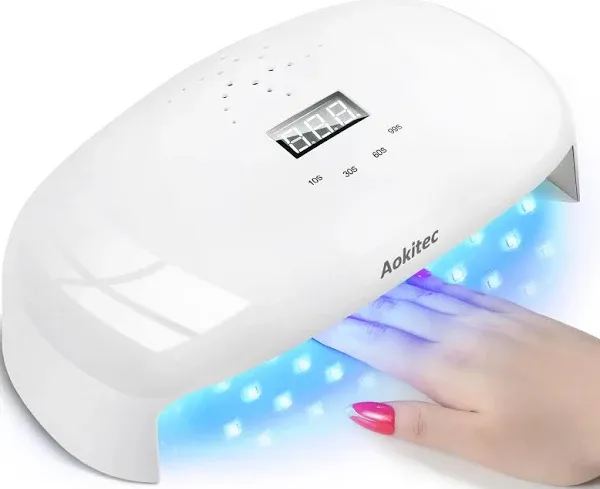 Aokitec UV Light for Nails - 78W UV LED Nail Lamp Gel Polish Fast Curing Nail Dryer with 4 Timer Setting LCD Display for Curing All Nail Gels Extra Large Inner Space for Mani & Pedi Home DIY Salon Use