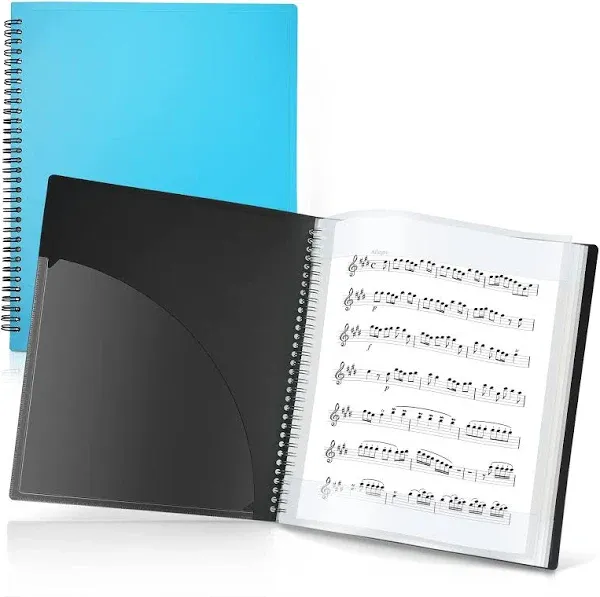 CRANBURY Sheet Music Folder 8.5x11 - Sheet Music Folders 24 Sheets Spiral Bound