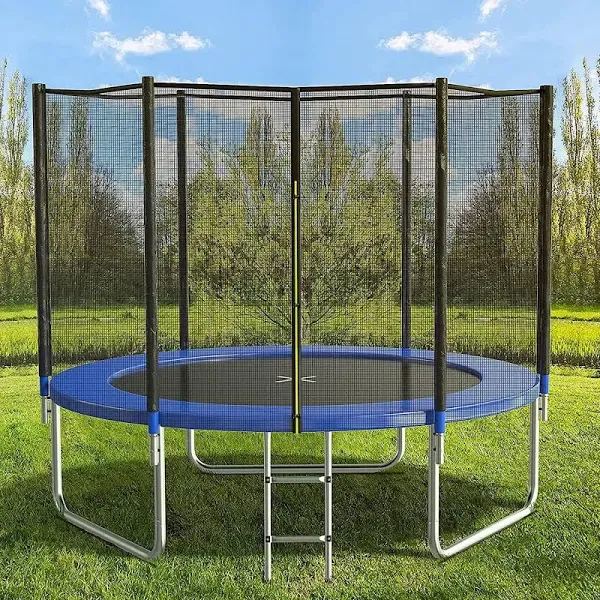 AOTOB 15FT Trampoline with Safety Enclosure Net, Basketball Hoop, Heavy Duty Jumping