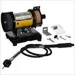 TruePower 199 Mini Multi Purpose Bench Grinder and Polisher with Flexible Shaft, Tool Rest and Safety Guard