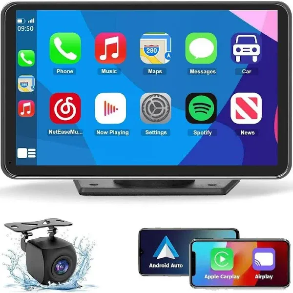 Wireless Car Stereo with Apple CarPlay/Androi<wbr/>d Auto, Portable Touch Screen 7&#034;