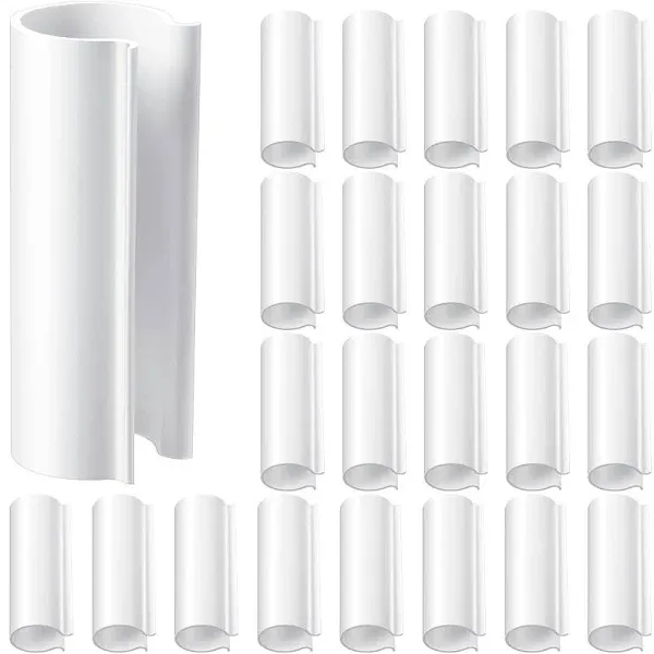 32 Pieces White Snap Clamp for PVC Pipe Greenhouses, Row Covers, Shelters, Bird Protection, 2.4 Inches Long (FOR 1/2 inch PVC Pipe) Finydr