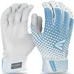 Easton Ghost NX Fastpitch Batting Gloves, White/Carolina Blue / M