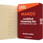 Mando Acidified Cleansing Bar - 24-Hour Odor Control - Removes Odor Better Than Soap - Moisturizing Formula - SLS Free, Paraben Free - Safe for