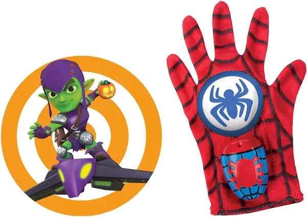 Spidey and His Amazing Friends Spidey Water Web Glove, Marvel Preschool Water Toy with Green Goblin Target, 3+ Years