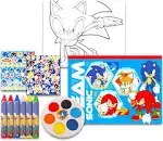 Sonic The Hedgehog Drawing and Painting Set for Boys - Sonic Gift Bundle with Coloring Book, Coloring Utensils, Watercolor Paints, Stickers, and More | Sonic Crafts for Kids