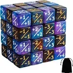 48 PCS Magic The Gathering Token Dice Counters Marble Cube D6 Dice Glitter Sparkle Starry Sky Dice for CCG Creature Stats Card Gaming MTG Accessory (2-Color Mixed)