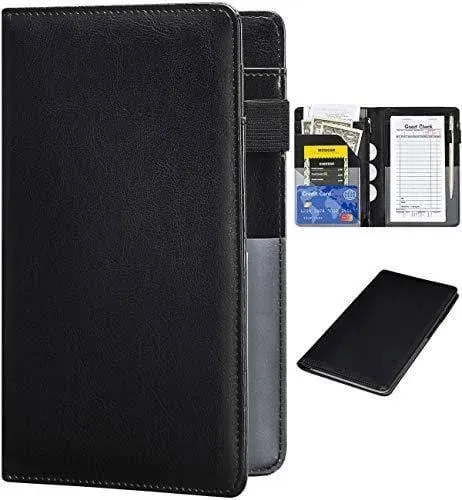 Server Books for Waitress - Leather Waiter Book Server Wallet with Zipper, Cute 