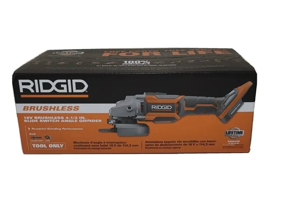 RIDGID 18V Brushless Cordless 4-1/2 in. Angle Grinder Kit with 4.0 Ah Battery and Charger