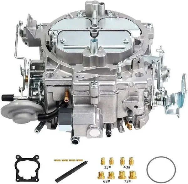 4 Barrel Carburetor for 1901R Rochester Quadrajet 4MV, 1966-1973 GM Chevrolet 327 350 427 454 c.i.engines, 1968-1973 Chevy/GMC Trucks 750 CFM Vacuum Secondary Rebuild Carb Manual Choke 1901-GG