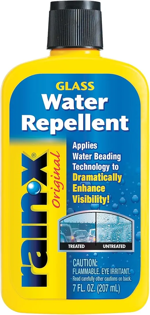 Rain-X 800002243 Glass Treatment, 7 oz. - Exterior Glass Treatment To Dramatically Improve Wet Weather Driving Visibility During All Weather Conditions, Yellow (Packaging May Vary)