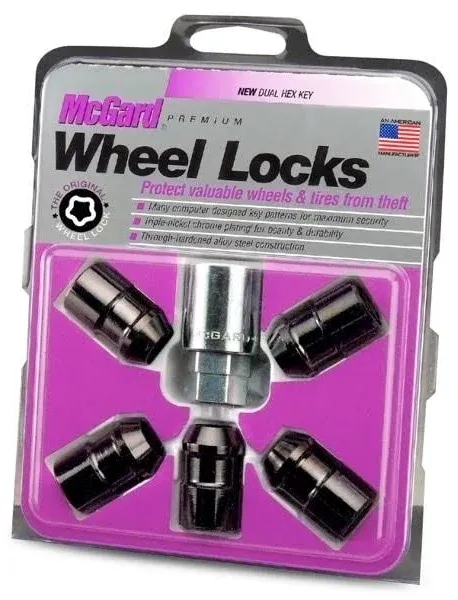 For Ford F-150 1975-1977 McGard 24548 Chrome Black Cone Seat Wheel Lock Set