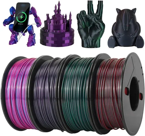 Kingroon Silk Dual Color Filament Bundle for PLA 3D Printer