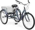 Schwinn Meridian Adult Tricycle Bike, Three Wheel Beach Cruiser, 24 & 26-inch Wheels, Low Step-Through Aluminum Frame, Adjustable Handlebars, Large