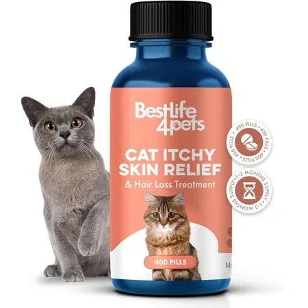 BestLife4Pets Healthy Skin and Allergy Relief for Cats Itching Fur Natural Skin Care