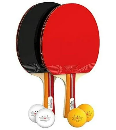 NEW Ping Pong Table Tennis Set 2 Paddles 4 Balls With Travel Case - NIBIRU SPORT