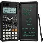 Upgraded 991es Plus Desktop Scientific Calculator, ROATEE CalcNote MultiView 4-Line Display with Erasable LCD Writing Tablet, Solar Battery Power