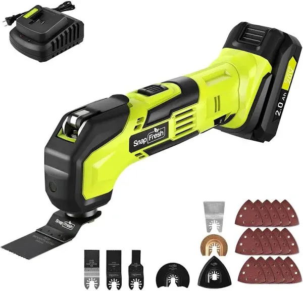 SnapFresh Oscillating Multi Tool Cordless, 20V DIY Tool Kit, 6 Speed, 3.2°Osc...