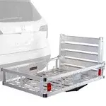 Elevate Outdoor Deluxe Aluminum Basket Hitch Cargo Carrier with Ramp ACC500-DLX