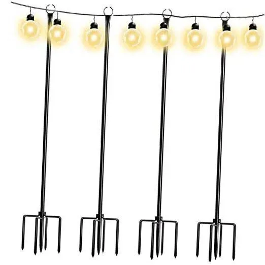 Walensee String Light Poles with Hook Outdoor Metal Lighting Pole for Hanging...