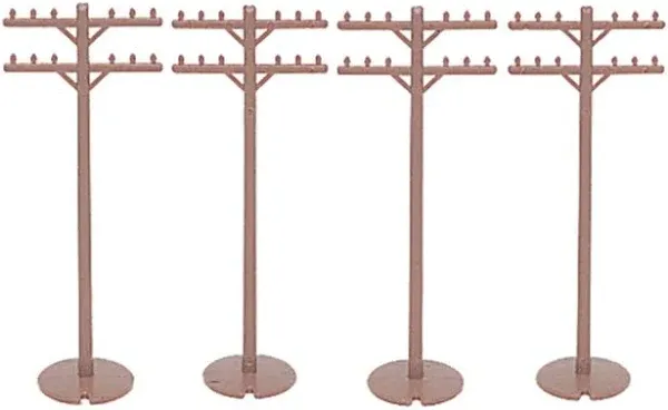 Bachmann 42102 HO Scale, Telephone Poles, (12 Pack)