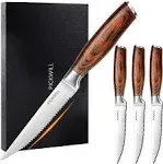 Steak Knives,Steak Knives Set of 4, Ergonomic Wood Handle, 4.5 Inch High Carb...