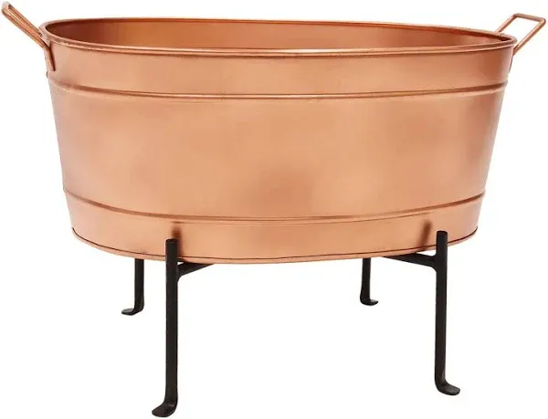 Achla Designs Oval Copper Tub with Folding Stand