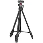 2 in 1 Camera Phone Video Tripod - ULANZI TT51 Portable Tripod Stand I 360° Rotable Ball Head I Hidden Cold Shoe Phone Holder I 600g Lightweigt I 1.38m/51in Long I 5 Section Extenable Vlog Tripod