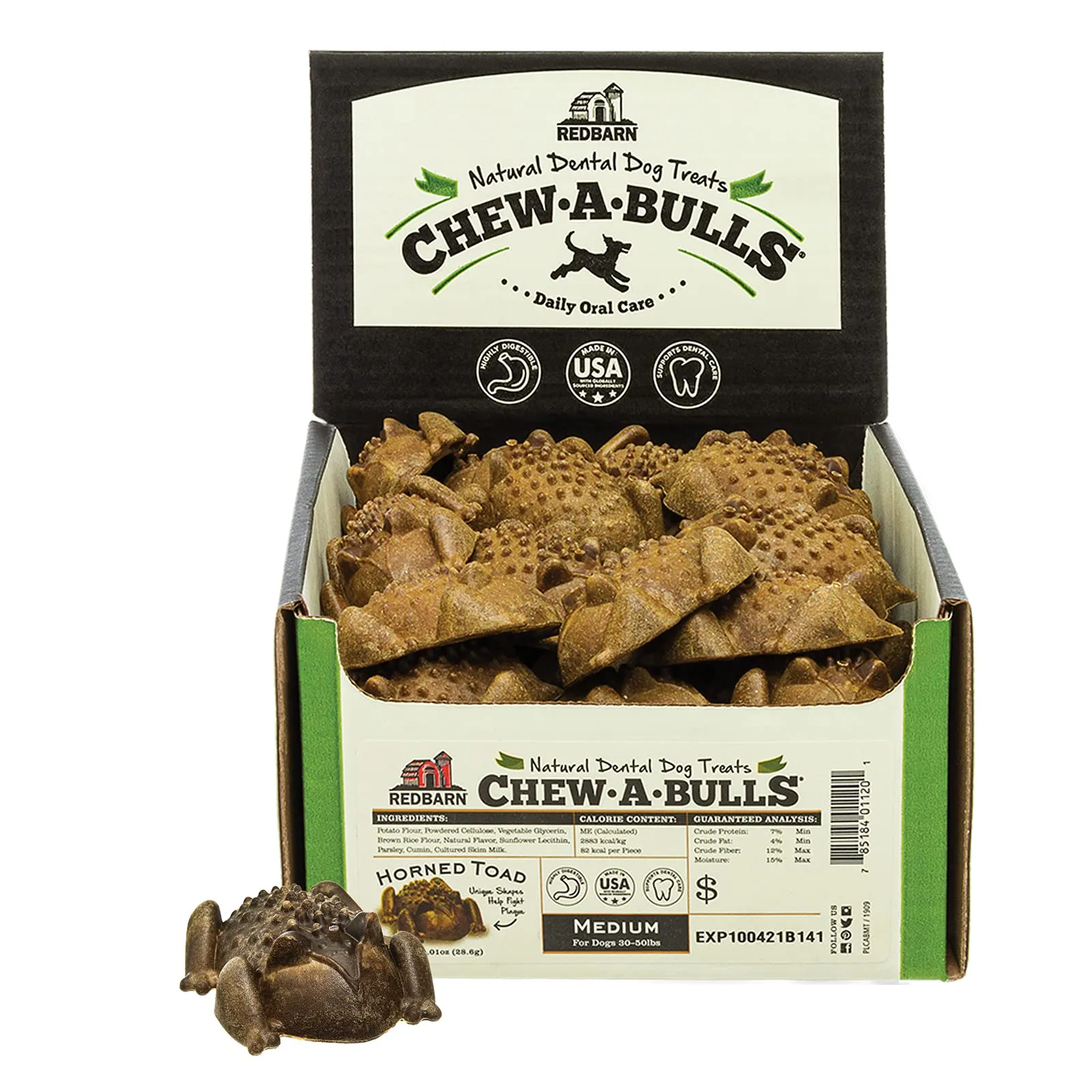 Redbarn Chew-A-Bulls Horned Toad Dental Chew For Dogs