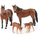 Terra by Battat Quarter Horse Family - Miniature Toy Horse Family Figurines for Kids 3-Years-Old & Up (4 Pc)