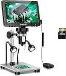 Hayve 7" LCD Digital Microscope, 1200x Magnification for Coin PCB Circuit Repair Soldering, 12MP Camera Sensor Coin Microscope,32GB TF Card,Wired